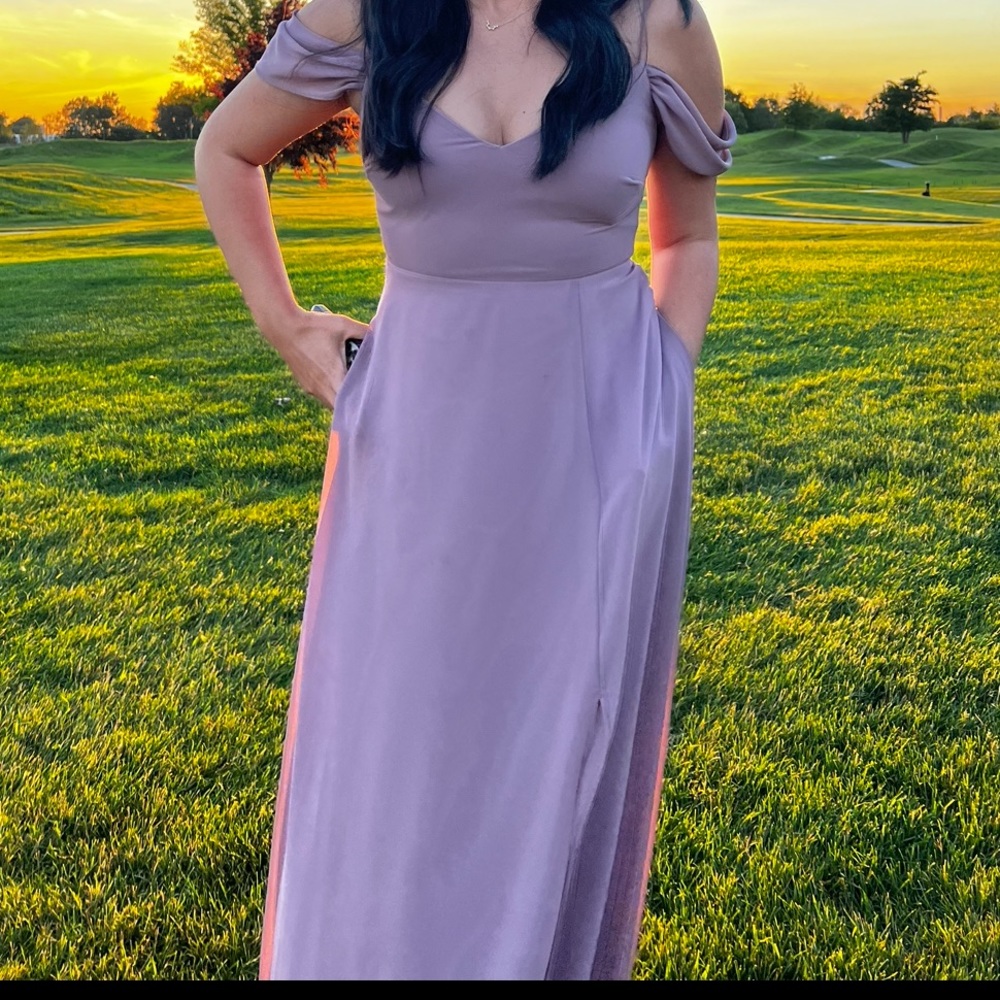 Birds Grey DEVIN CONVERTIBLE DRESS Mauve